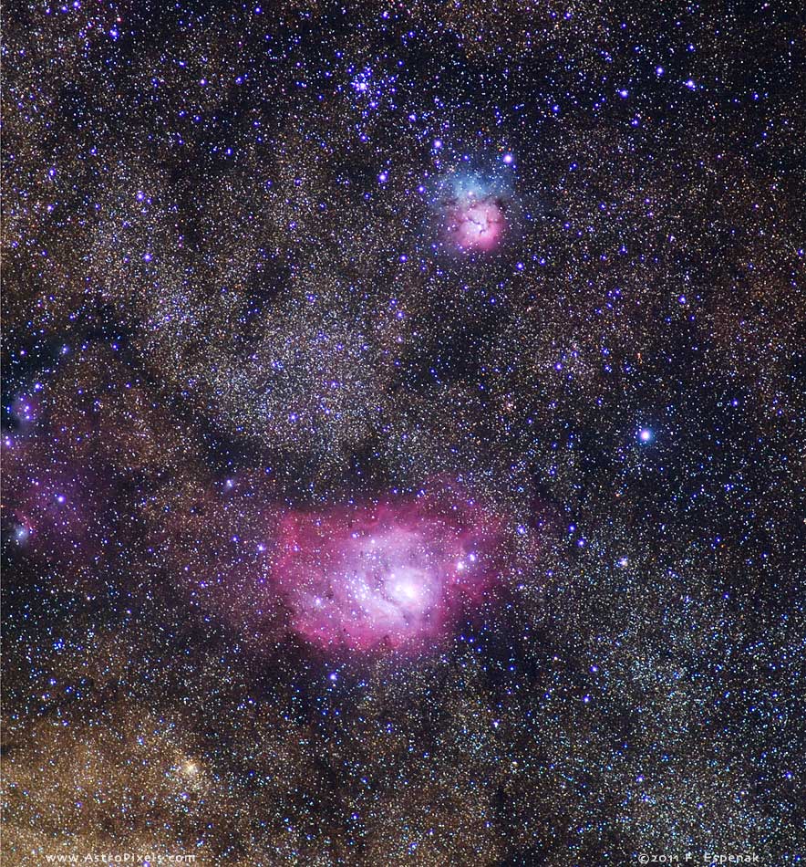 Lagoon and Trifid Nebulae